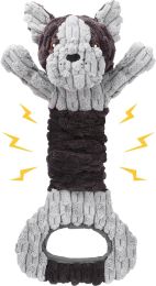 Plush Dog Squeak Toys with Crinkle Paper - Pull Interactive Tug of War Dog Toy, Great for Dental Health