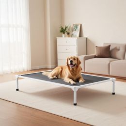 Elevated Dog Bed For Large Dog Portable Raised Dog Cot With Teslin Mesh XL (Option: Grey)