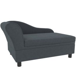 Pet Sofa Bed Couch with Storage, Pet Sofa for Cats and Small Dogs, Dark Gray (Option: Dark Gray-750x490x165 mm)