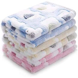 1 Pack 2 Blankets Super Soft Fluffy Premium Cute Elephant Pattern Pet Blanket Flannel Throw for Dog Puppy Cat (Color: Pink, size: Large (Pack of 2))